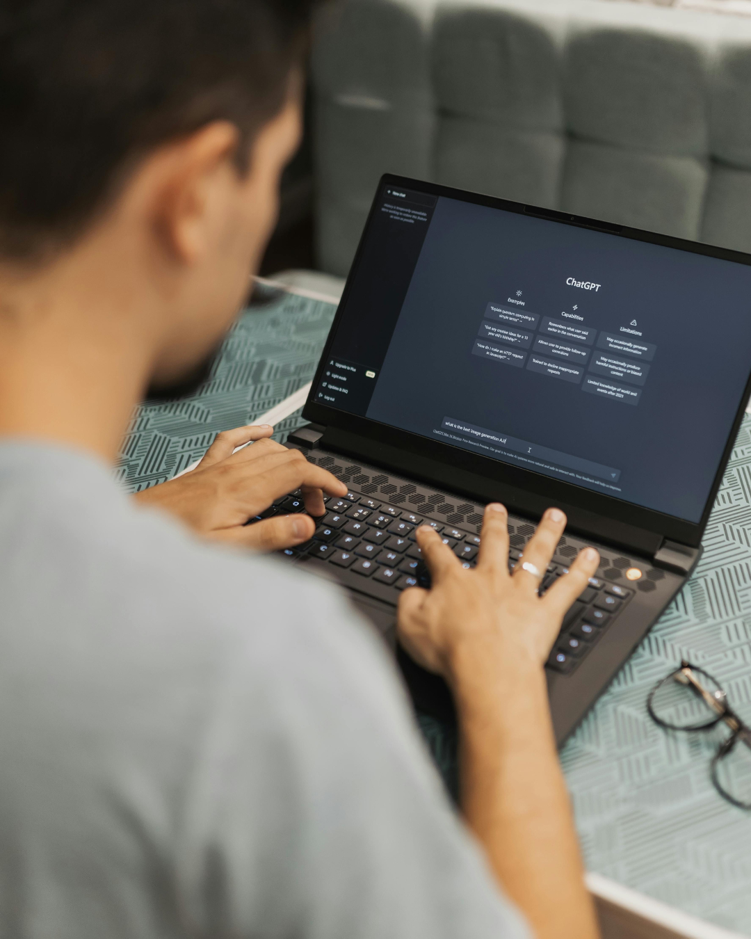 ChatGPT interface on a laptop screen
